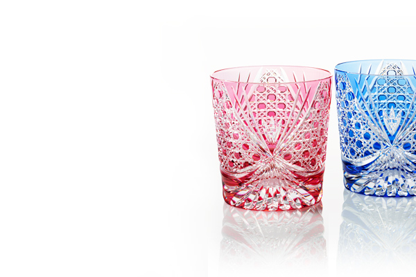 Drink Glass Japan NEW Tumbler Kagami Crystal #2652 Edo Kiriko Pair My Glass 