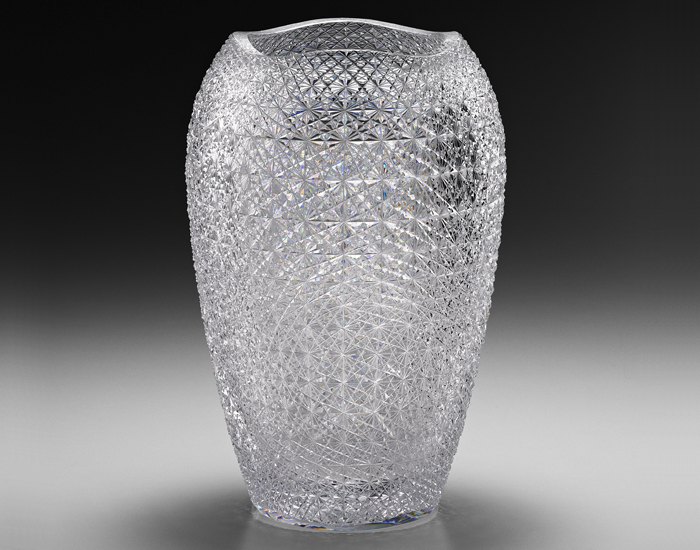 江戸切子花瓶 七色彩花器 四季 カガミクリスタル 江戸切子花瓶 七色彩花器 四季 カガミクリスタル