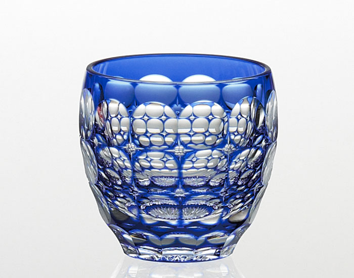 Crimson Glass Sake Cup 3fl oz Japanese Edo-Kiriko Cut Glass 90ml 