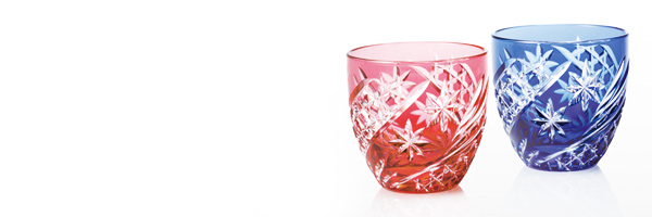 Edo kiriko Cut Glass Cup Tumbler Sake Japanese Traditional New Red 